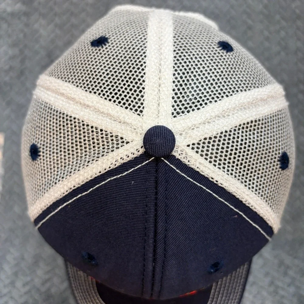 Ouray Gaston's White River Resort Fishing Trucker Hat Navy Blue Snapback Cap